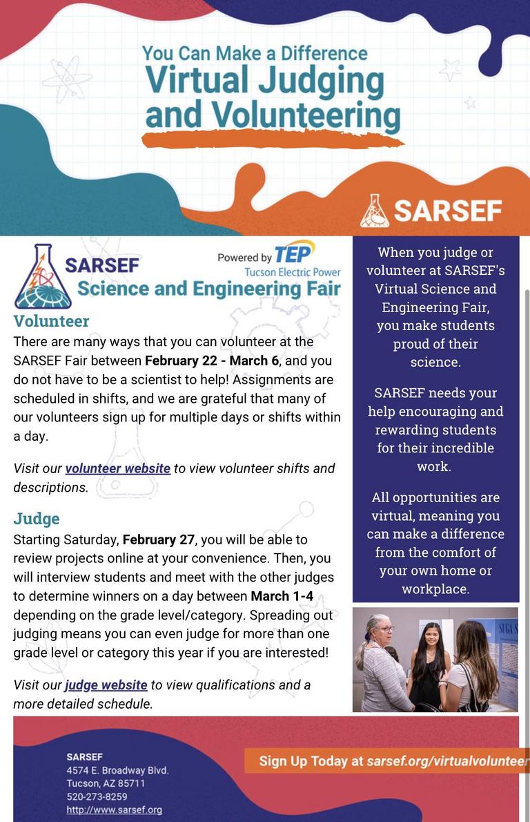 SARSEF Regional Science and Engineering Fair Seeks Virtual